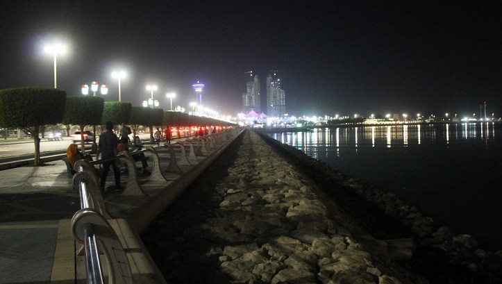 Corniche beach at night